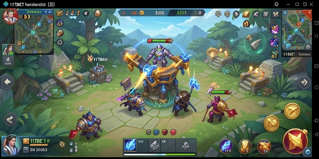 Screenshot gameplay <strong>11TBET</strong> menampilkan pertempuran strategis yang menegangkan.