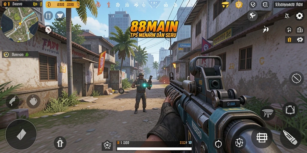 Tampilan gameplay seru dalam 88MAIN menampilkan pertempuran yang mendebarkan.