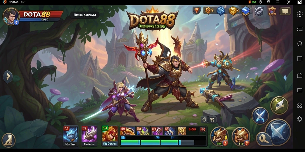 Screenshot gameplay DOTA88 menampilkan aksi seru dalam petualangan fantasi.