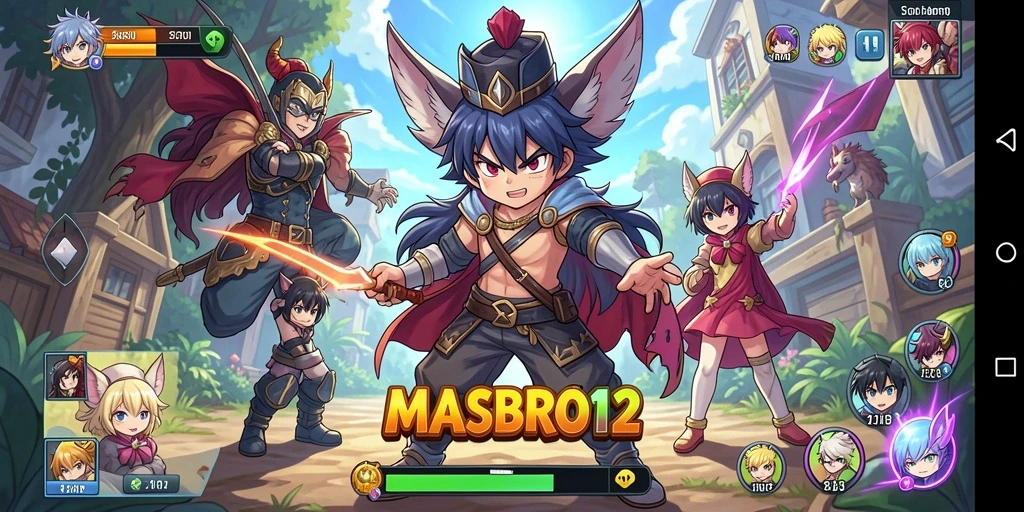 Screenshot menunjukkan pertempuran epik dengan karakter anime.