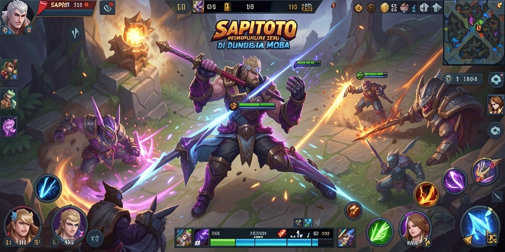 Tampilan dinamis gameplay MOBA di SAPITOTO.
