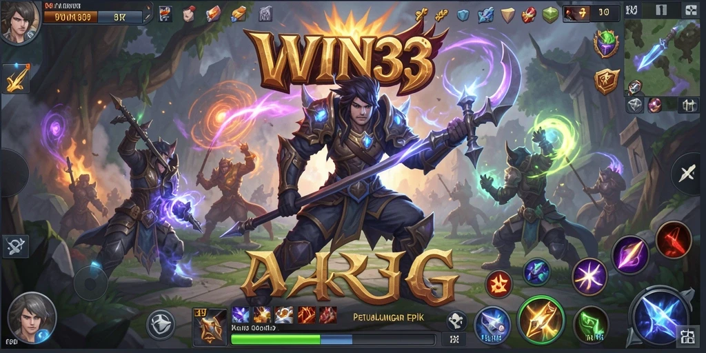 Gambaran gameplay mendebarkan dalam game ARPG WIN33.
